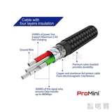 ProMini MFi Lightning to USB-A 快充銅製數據傳輸線 - ChiarmBuy